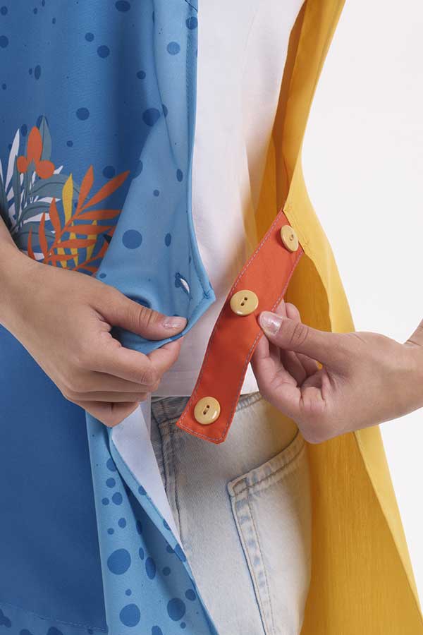 Estola para Professora com Ramo de Flores e Botões Laterais-RAG-Tailors-Fardas-e-Uniformes-Vestuario-Pro
