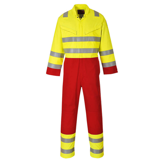 Fato de Macaco Bizflame Work Hi-Vis anti-estático de alta visibilidade-Amarelo-L-RAG-Tailors-Fardas-e-Uniformes-Vestuario-Pro