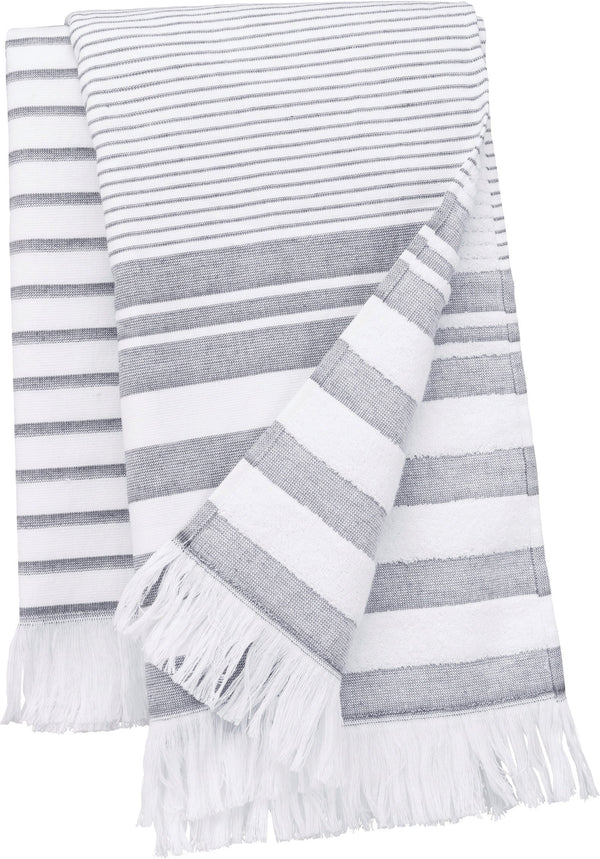 Fouta às riscas com franjas-White / Smoke Stripe-One Size-RAG-Tailors-Fardas-e-Uniformes-Vestuario-Pro