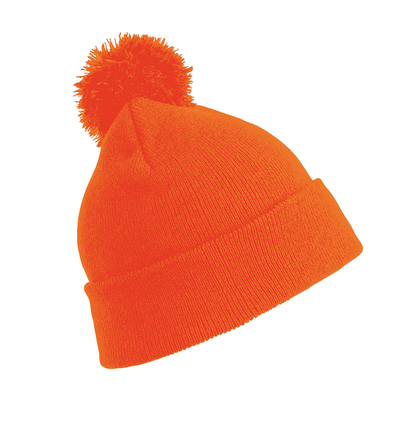 Gorro com Pompom Unissexo-Laranja Fluorescente-Único-RAG-Tailors-Fardas-e-Uniformes-Vestuario-Pro