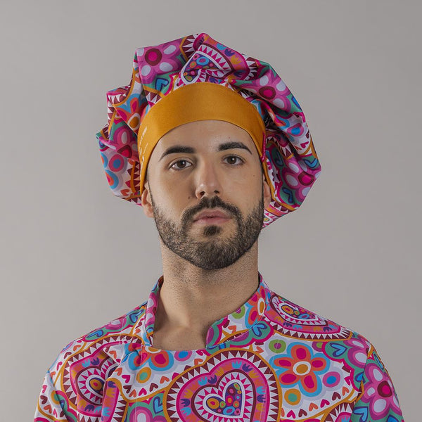 Gorro de Chef Agatha Heart Mix-Mexicano-Único-RAG-Tailors-Fardas-e-Uniformes-Vestuario-Pro