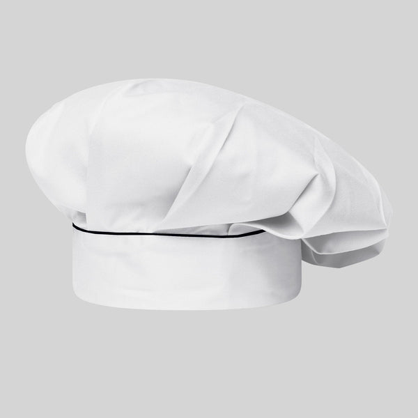 Gorro de Chef com Velcro Branco e Vivo de Cor-RAG-Tailors-Fardas-e-Uniformes-Vestuario-Pro