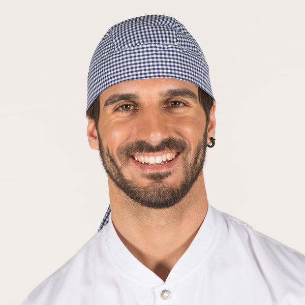 Gorro de Pirata - Bandana - Liso e Padrões-Vichy Marinho - 202-Único-RAG-Tailors-Fardas-e-Uniformes-Vestuario-Pro