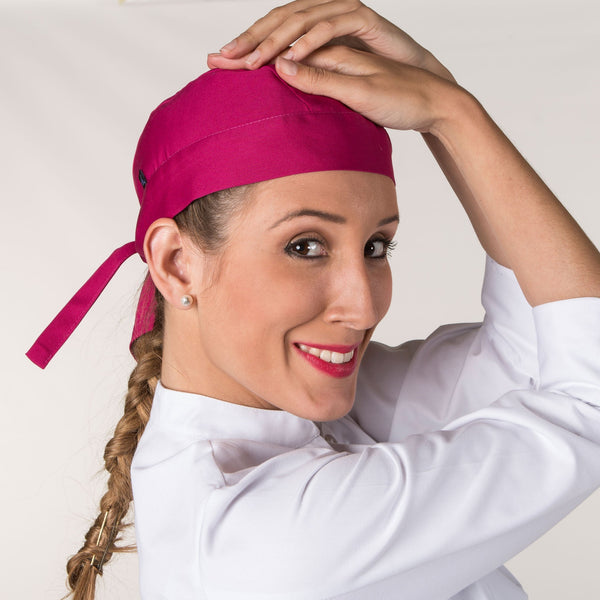 Gorro de Pirata - Bandana - Liso e Padrões-Framboesa - 138-Único-RAG-Tailors-Fardas-e-Uniformes-Vestuario-Pro