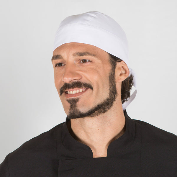 Gorro de Pirata - Bandana - Liso e Padrões-Branco - 101-Único-RAG-Tailors-Fardas-e-Uniformes-Vestuario-Pro