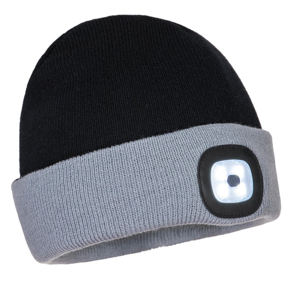 Gorro recarregável de dois tons LED-Preto/Cinzento-U-RAG-Tailors-Fardas-e-Uniformes-Vestuario-Pro