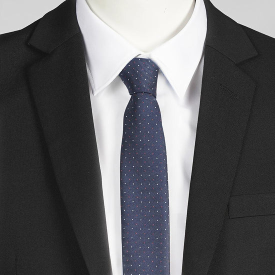 Gravata Estreita com Pontos-Marinho-Único-RAG-Tailors-Fardas-e-Uniformes-Vestuario-Pro
