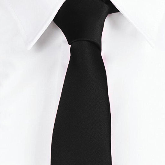 Gravata Estreita em Lamina-Preto-Único-RAG-Tailors-Fardas-e-Uniformes-Vestuario-Pro