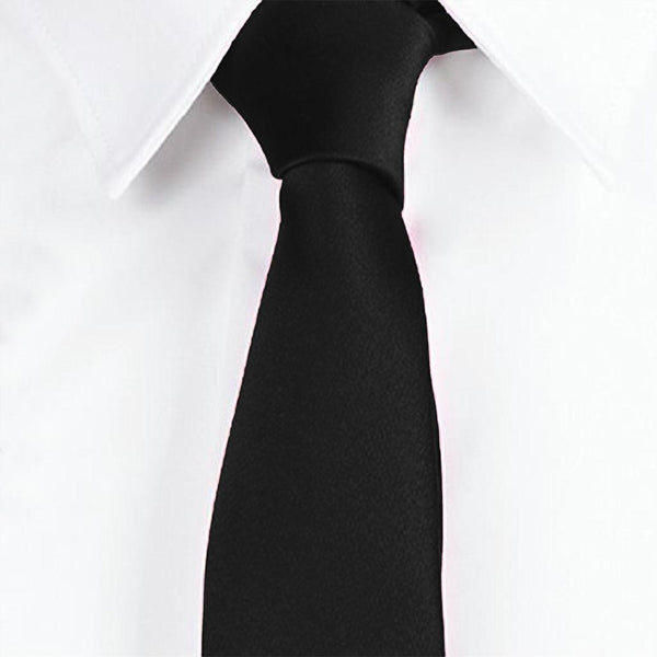 Gravata Estreita em Lamina-Preto-Único-RAG-Tailors-Fardas-e-Uniformes-Vestuario-Pro