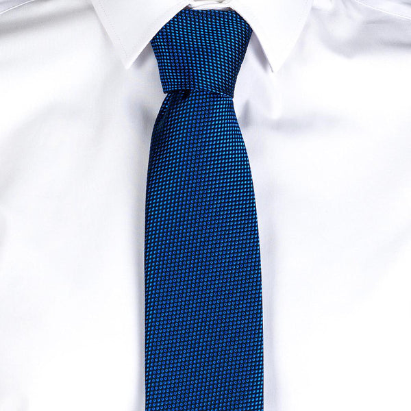 Gravata Jacquard Olho de Perdiz-Azul-Único-RAG-Tailors-Fardas-e-Uniformes-Vestuario-Pro