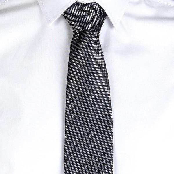 Gravata Jacquard Olho de Perdiz-Cinza-Único-RAG-Tailors-Fardas-e-Uniformes-Vestuario-Pro