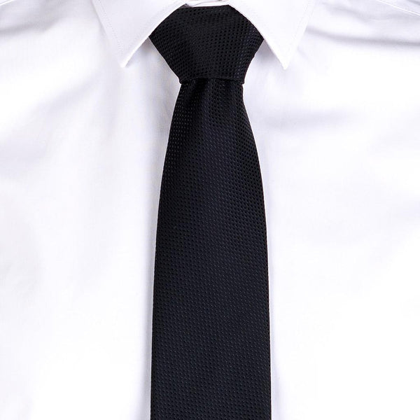 Gravata Jacquard Olho de Perdiz-Preto-Único-RAG-Tailors-Fardas-e-Uniformes-Vestuario-Pro