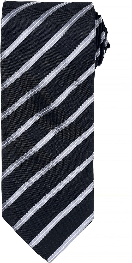 Gravata "Sports Stripe"-Preto / Silver-Único-RAG-Tailors-Fardas-e-Uniformes-Vestuario-Pro