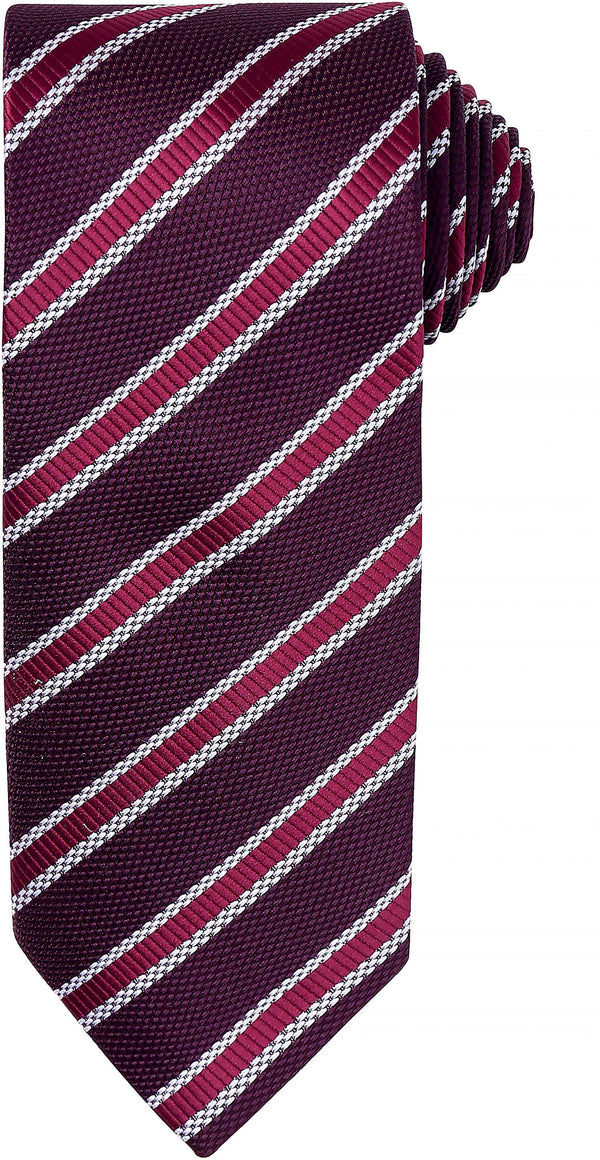 Gravata "Waffle Stripe"-Aubergine / Burgundy-Único-RAG-Tailors-Fardas-e-Uniformes-Vestuario-Pro