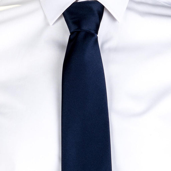 Gravata acetinada sem nó-Azul Marinho - 104-Único-RAG-Tailors-Fardas-e-Uniformes-Vestuario-Pro