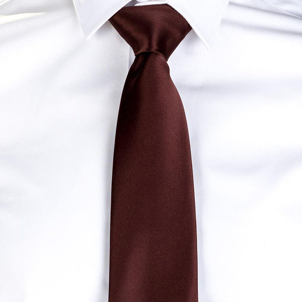 Gravata acetinada sem nó-Castanho - 124-Único-RAG-Tailors-Fardas-e-Uniformes-Vestuario-Pro