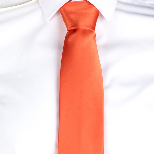 Gravata acetinada sem nó-Laranja - 116-Único-RAG-Tailors-Fardas-e-Uniformes-Vestuario-Pro