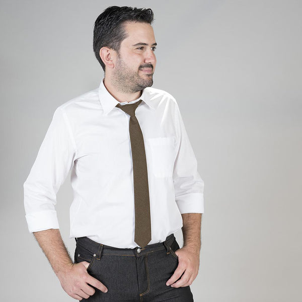 Gravata c\nó Ganga-Castanho-Único-RAG-Tailors-Fardas-e-Uniformes-Vestuario-Pro