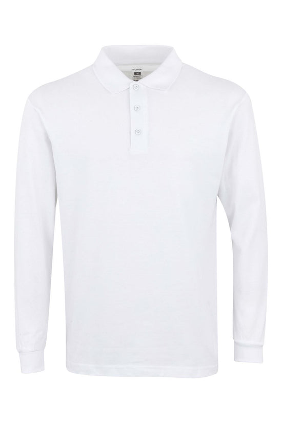 Hobart - Polo Unissexo de Manga Comprida-White - 100-S-RAG-Tailors-Fardas-e-Uniformes-Vestuario-Pro