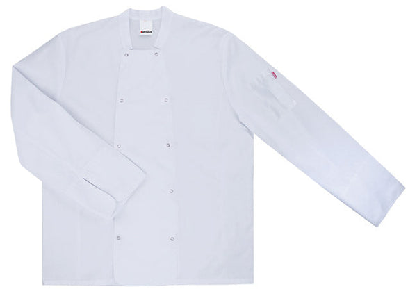 JALECA COM BOTÕES AUTOMÁTICOS DE MANGA COMPRIDA-Branco-44-RAG-Tailors-Fardas-e-Uniformes-Vestuario-Pro