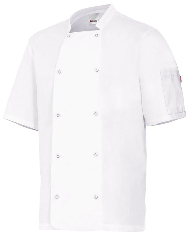 JALECA COM BOTÕES AUTOMÁTICOS DE MANGA CURTA-Branco-44-RAG-Tailors-Fardas-e-Uniformes-Vestuario-Pro