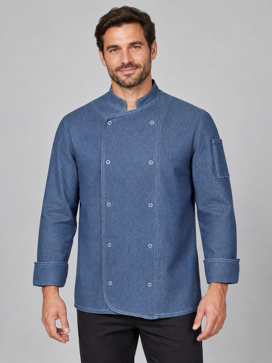 JALECA DENIM COM BOTÕES AUTOMÁTICOS-Denim-L-RAG-Tailors-Fardas-e-Uniformes-Vestuario-Pro