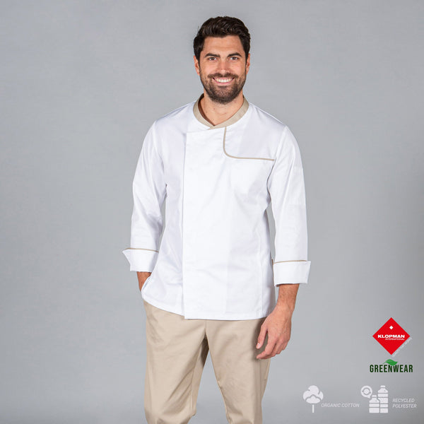 JALECA HOMEM OMERO - EM MATERIAL RECICLADO E TECIDO ORGÂNICO-Pérola - 117-XS-RAG-Tailors-Fardas-e-Uniformes-Vestuario-Pro