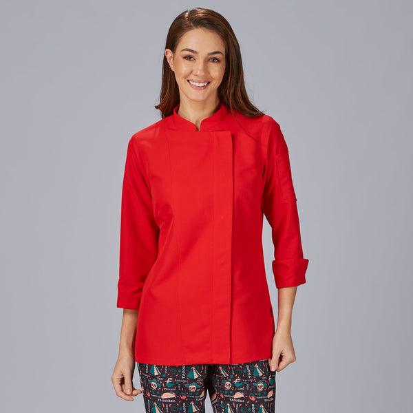 JALECA SENHORA IBIZA-Vermelho - 105-XS-RAG-Tailors-Fardas-e-Uniformes-Vestuario-Pro