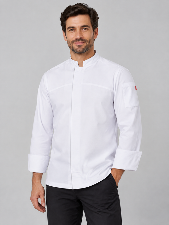JALECA STRETCH COM FECHO CENTRAL-Branco-46-RAG-Tailors-Fardas-e-Uniformes-Vestuario-Pro