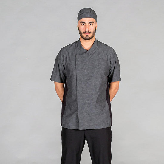 Jaleca Unissexo Anton M/Curta-Cambraia Cinza Marengo - 1131-XS-RAG-Tailors-Fardas-e-Uniformes-Vestuario-Pro