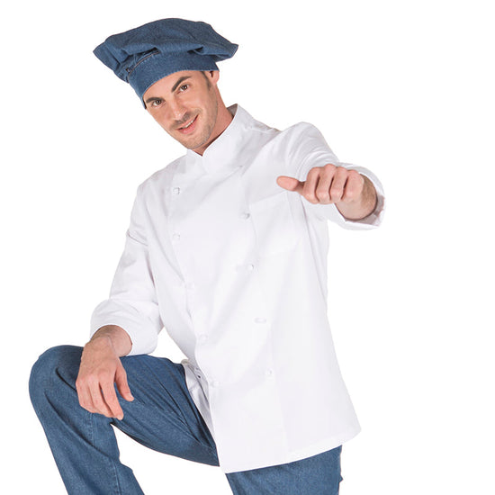 JALECA UNISSEXO C/ BOTÕES FORRADOS-Branco - 101-XXS-RAG-Tailors-Fardas-e-Uniformes-Vestuario-Pro