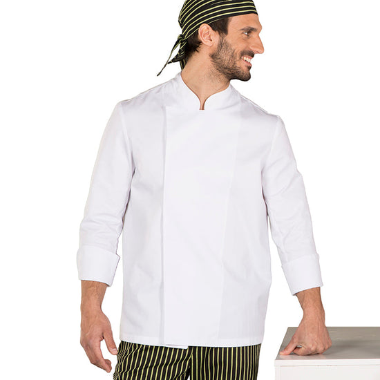JALECA UNISSEXO C/ VELCRO-Branco - 101-XXS-RAG-Tailors-Fardas-e-Uniformes-Vestuario-Pro