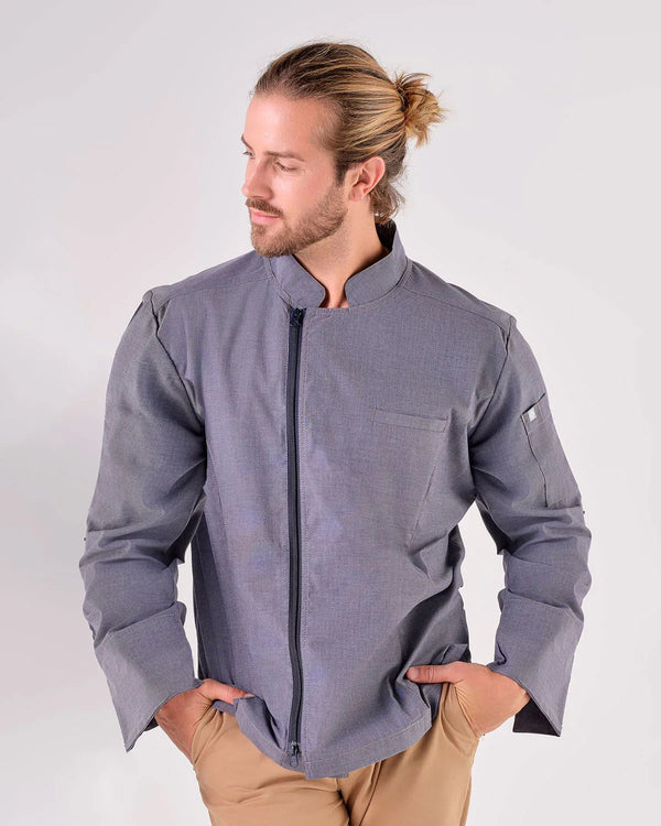 Jaleca Bond para Homem-Blue Denim-S-RAG-Tailors-Fardas-e-Uniformes-Vestuario-Pro