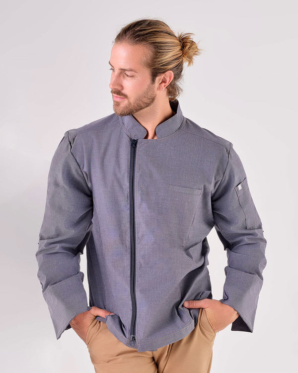 Jaleca Bond para Homem-Denim Azul-S-RAG-Tailors-Fardas-e-Uniformes-Vestuario-Pro