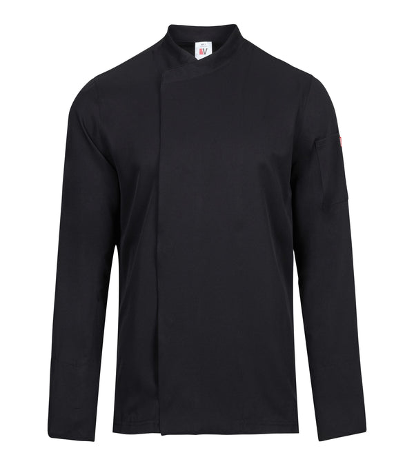 Jaleca Cozinha Microfibra m\comprida Aleija-Preto-XS-RAG-Tailors-Fardas-e-Uniformes-Vestuario-Pro