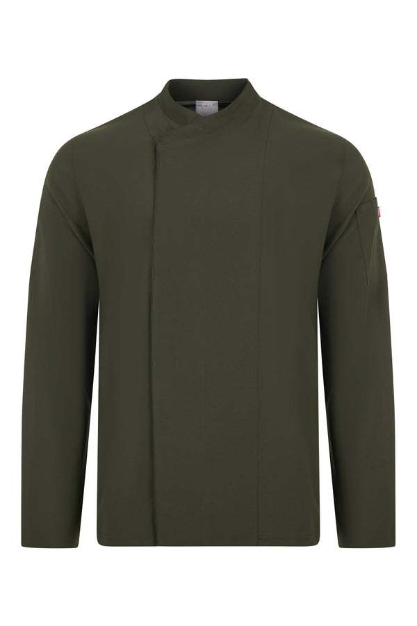 Jaleca Cozinha Microfibra m\comprida Aleija-Verde Oliva-XS-RAG-Tailors-Fardas-e-Uniformes-Vestuario-Pro