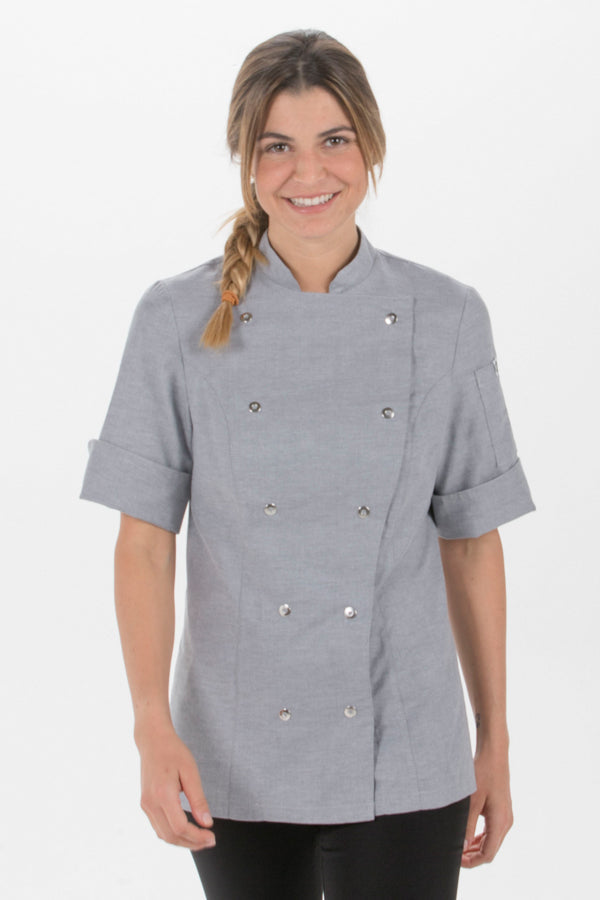 Jaleca Senhora manga 3/4 Kayla-Cinza-XL / (SG)-RAG-Tailors-Fardas-e-Uniformes-Vestuario-Pro