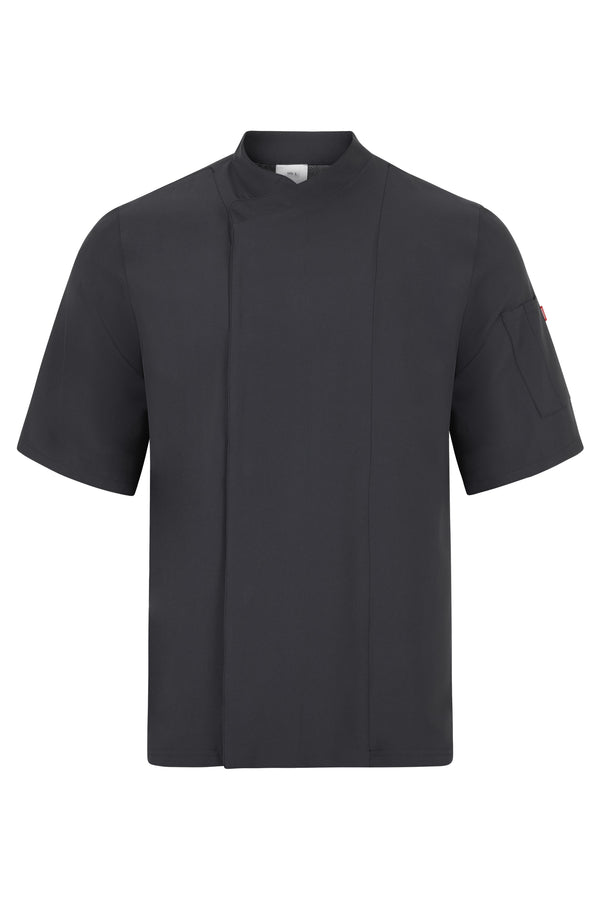 Jaleca de Cozinha Microfibra m\curta Aleija-Cinza Escuro-XS-RAG-Tailors-Fardas-e-Uniformes-Vestuario-Pro