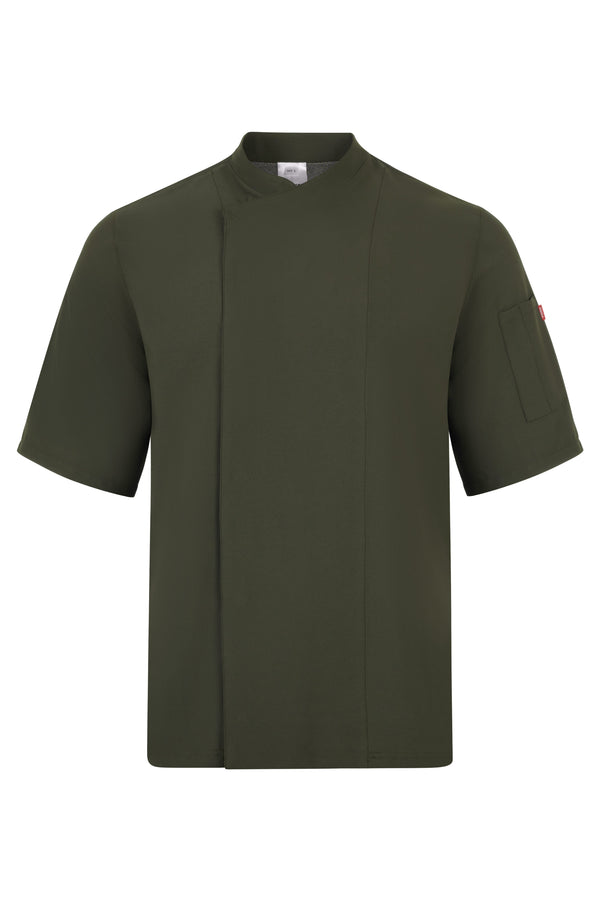 Jaleca de Cozinha Microfibra m\curta Aleija-Verde Oliva-XS-RAG-Tailors-Fardas-e-Uniformes-Vestuario-Pro