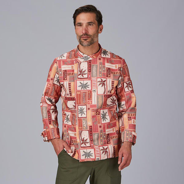 Jaleca de Cozinha Unissexo Estampada Vazquez em Algodão Orgânico-RAG-Tailors-Fardas-e-Uniformes-Vestuario-Pro