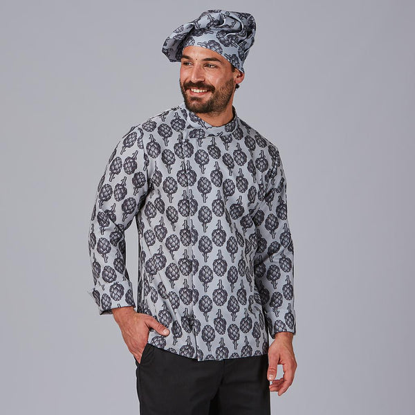 Jaleca de Cozinha Unissexo Estampada Vazquez em Algodão Orgânico-RAG-Tailors-Fardas-e-Uniformes-Vestuario-Pro