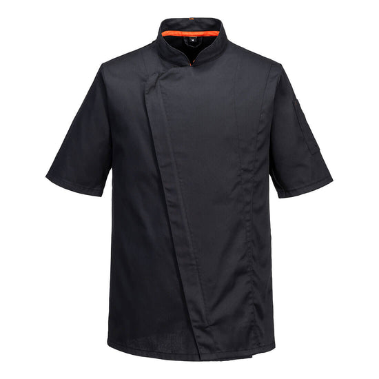 Jaleca de Cozinha de Manga Curta MeshAir Pro-Preto-XS-RAG-Tailors-Fardas-e-Uniformes-Vestuario-Pro