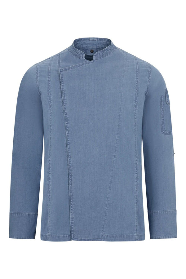 Jaleca de Cozinha em Ganga Unissexo-Denim Azul Claro - 86-S-RAG-Tailors-Fardas-e-Uniformes-Vestuario-Pro