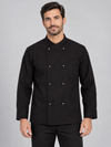 Jaleca de cozinha com abotoadura dupla-Preto - 00-48-RAG-Tailors-Fardas-e-Uniformes-Vestuario-Pro