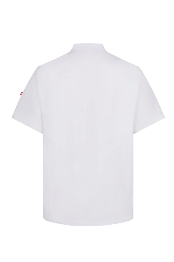 Jaleca de cozinha de manga curta com fecho cruzado-RAG-Tailors-Fardas-e-Uniformes-Vestuario-Pro