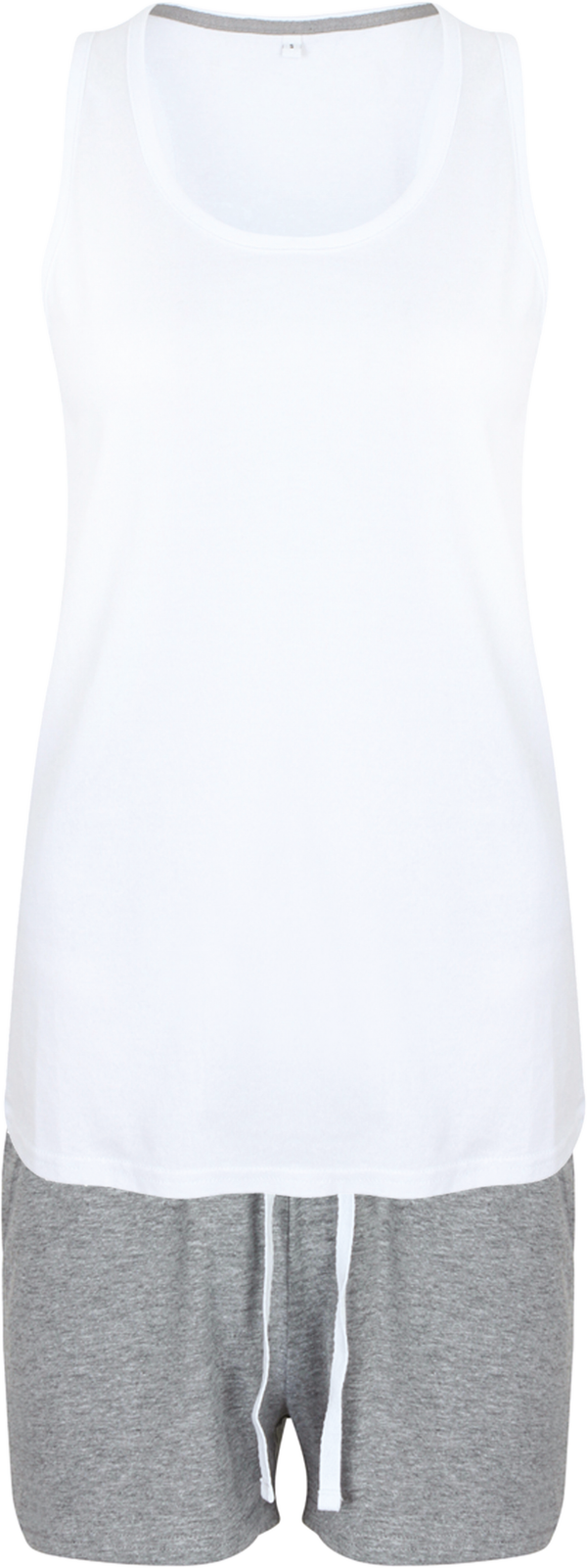 Kit Pijama Curto Senhora-Branco / Cinzento Mesclado-36 EU (XS)-RAG-Tailors-Fardas-e-Uniformes-Vestuario-Pro