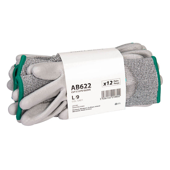 Luva PU Cut (Corte) C13 - Essential Multipack (Pk12)-Cinzento-S-RAG-Tailors-Fardas-e-Uniformes-Vestuario-Pro