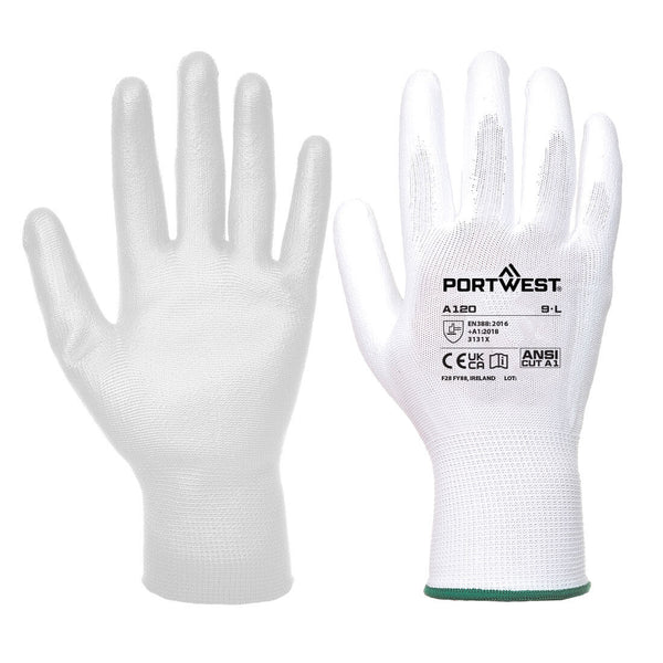 Luva com palma de PU (pack 12 unidades)-Branco-XXS-RAG-Tailors-Fardas-e-Uniformes-Vestuario-Pro
