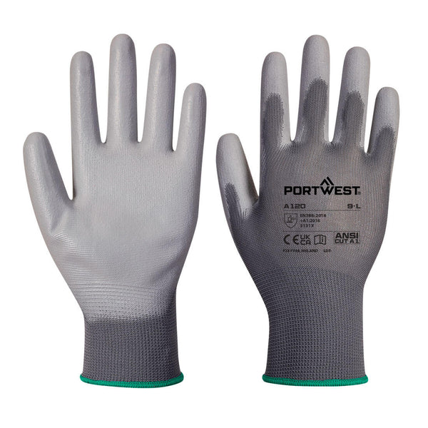 Luva com palma de PU (pack 12 unidades)-Cinzento-XS-RAG-Tailors-Fardas-e-Uniformes-Vestuario-Pro