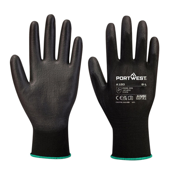 Luva com palma de PU (pack 12 unidades)-Preto-XXS-RAG-Tailors-Fardas-e-Uniformes-Vestuario-Pro